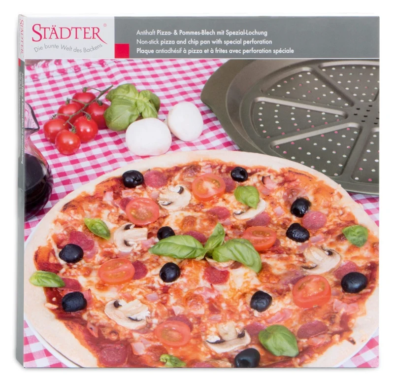 Städter we love baking Pizza & Pommes-Blech mit Spezial-Lochung Metall