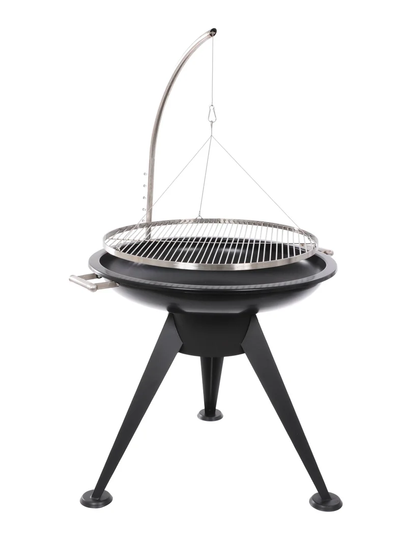 Deluxe BBQ 80 cm Schwenkgrill Grillrost Edelstahl Dreibein Grillrost Feuerschale Design Grill Smoker