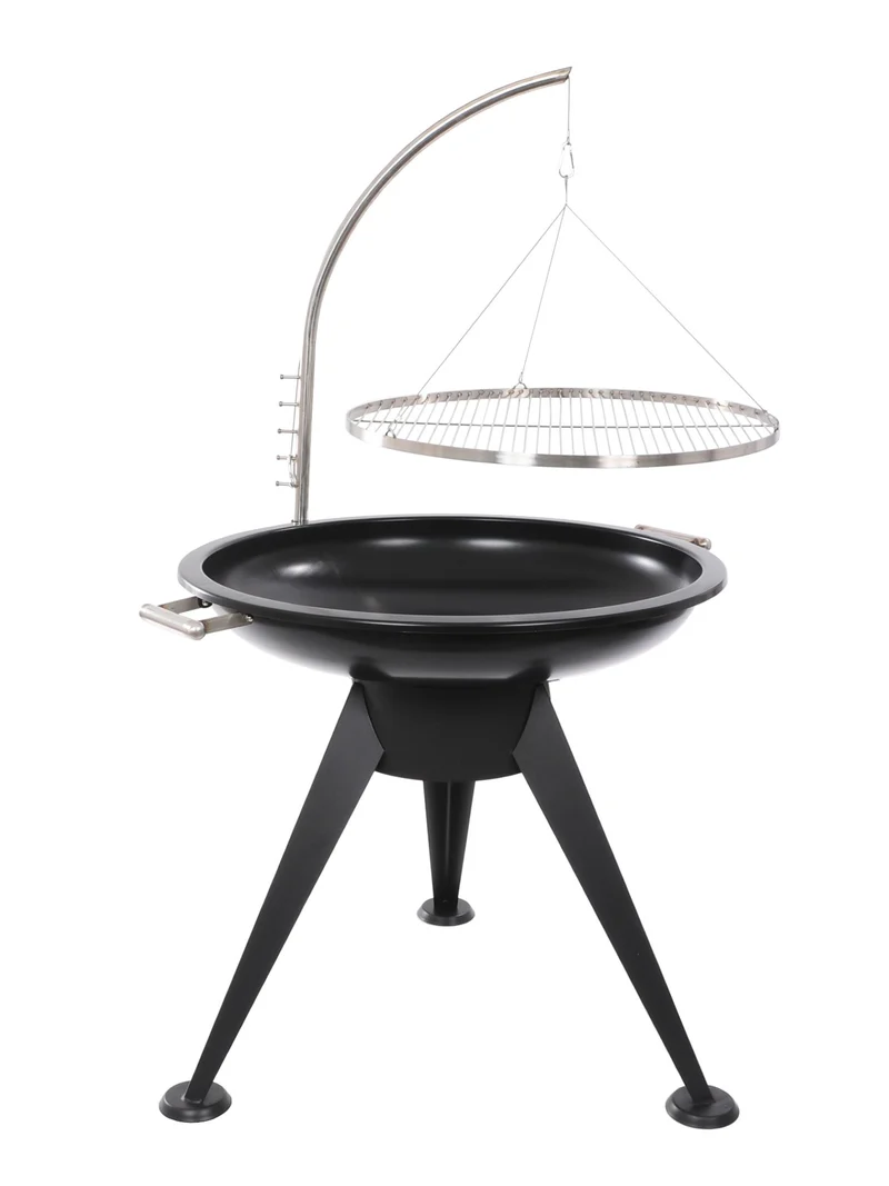 Deluxe BBQ 80 cm Schwenkgrill Grillrost Edelstahl Dreibein Grillrost Feuerschale Design Grill Smoker