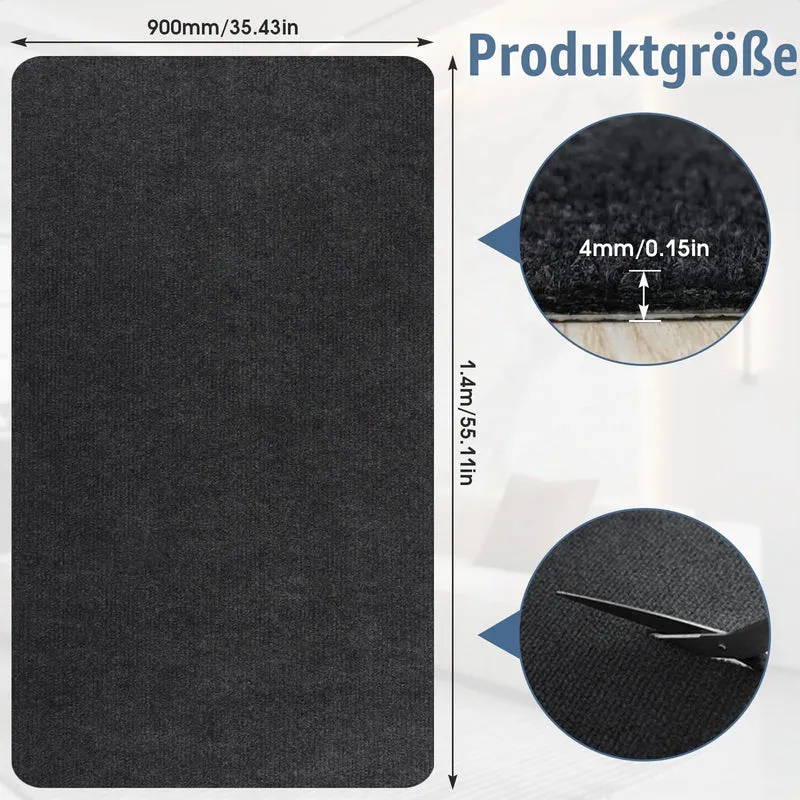 Bodenschutzmatte Bürostuhl Unterlage 140x90cm, Kratzfeste Schreibtischstuhl Unterlage für Parkett und Hartböden wie Laminat & Fliesen, rutschfeste Stuhlunterlage aus Polyester, Dunkelgrau