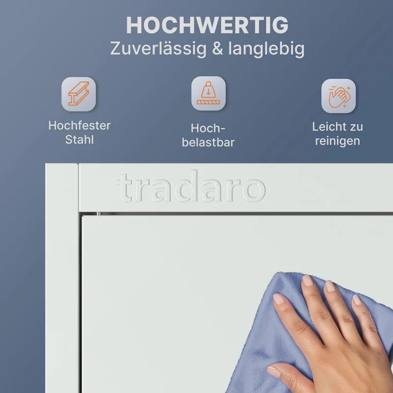 Aktenschrank – Abschließbarer Stahl-Aktenschrank – Büroschrank, Allzweckschrank mit höhenverstellbaren Böden – Robuster Metallschrank, Aufbewahrungsschrank für Büro, Werkstatt, Lager (Grau)