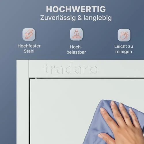 Aktenschrank – Abschließbarer Stahl-Aktenschrank – Büroschrank, Allzweckschrank mit höhenverstellbaren Böden – Robuster Metallschrank, Aufbewahrungsschrank für Büro, Werkstatt, Lager (Grau)