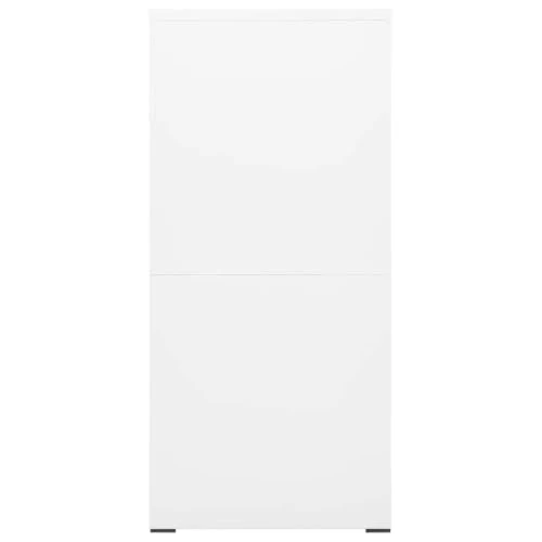 Aktenschrank Weiß aus Stahl 46x62x133 cm mit 4 Schubladen abschließbar für Büro, Homeoffice und Verwaltung, kompatibel mit A4 Legal Ordnern, langlebig und leicht zu reinigen
