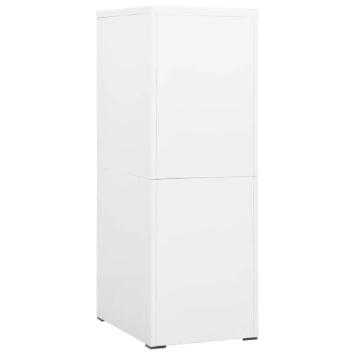 Aktenschrank Weiß aus Stahl 46x62x133 cm mit 4 Schubladen abschließbar für Büro, Homeoffice und Verwaltung, kompatibel mit A4 Legal Ordnern, langlebig und leicht zu reinigen