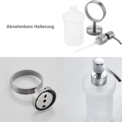 EXLECO Seifenspender Glas 200ml Wand Shampoo Duschgel Spender zum Bohren