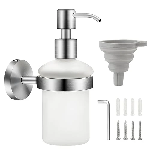 EXLECO Seifenspender Glas 200ml Wand Shampoo Duschgel Spender zum Bohren