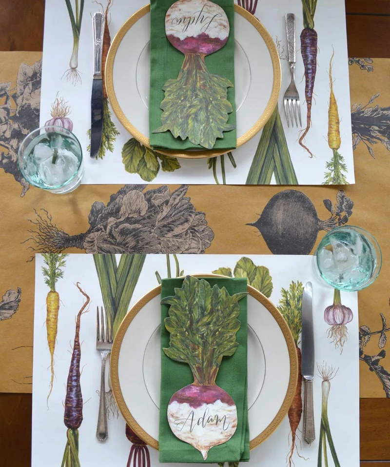 Hester and Cook Hester & Cook Papier Platzdeckchen, Pad von 30 - Naturbauernmarkt Mehrfarbig