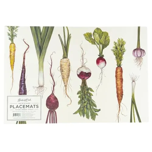 Hester and Cook Hester & Cook Papier Platzdeckchen, Pad von 30 - Naturbauernmarkt Mehrfarbig