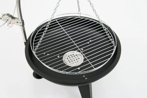BBQ-Toro Schwenkgrill Ø 64 cm | Holzkohlegrill mit Feuerschale | Dreibein für Gulaschkessel | Grillrost Ø 54 cm, Grillgestell mit Feuerwanne, mit Kurbel, Kohlegrill