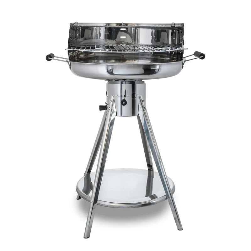 Aktiva Holzkohlegrill Rundgrill – Edelstahl Grill mit Belüftung – Outdoorgrill mit Edelstahl Grillrost – Garten Holzkohlegrill Ibiza