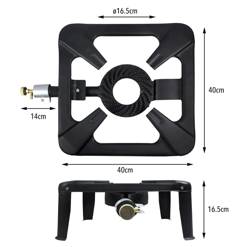 BACOENG Hockerkocher Gas 10KW, Campingkocher Inklusive 1.5 m Schlauch und 50 mbar Druckregler