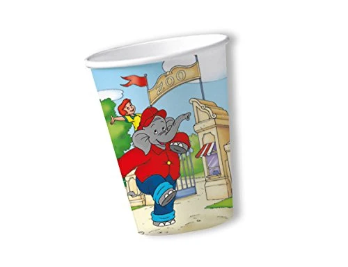 DH-Konzept 36-teiliges Party-Set - Elefant Benjamin Blümchen - Teller Becher Servietten für 8 Kinder
