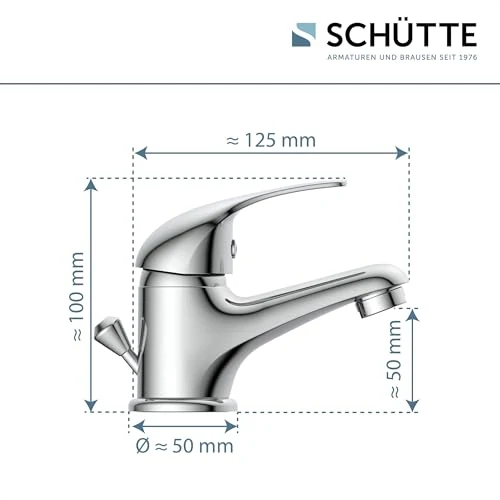 SCHÜTTE ATHOS PLUS Waschtischarmatur, Waschbeckenarmatur für Ihr Badezimmer, Mischbatterie Waschbecken, Chrom