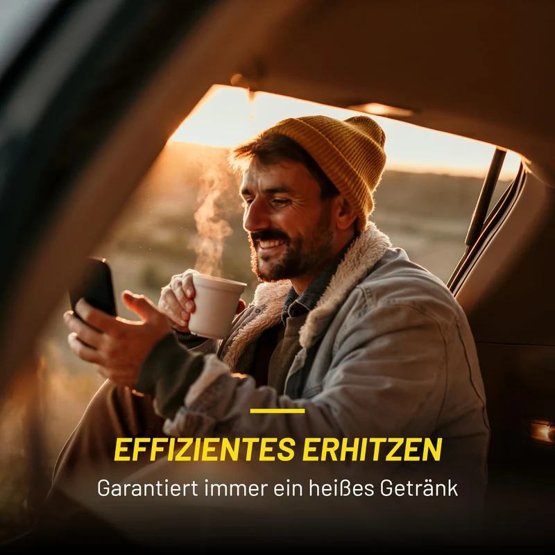 Dunlop Reise-Wasserkocher 0,8L - 24V Wasserkocher für LKW und Wohnmobil - mit Zigarettenanzünder-Stecker, automatischer Abschaltung und Trockenkochschutz - Kunststoff - Schwarz