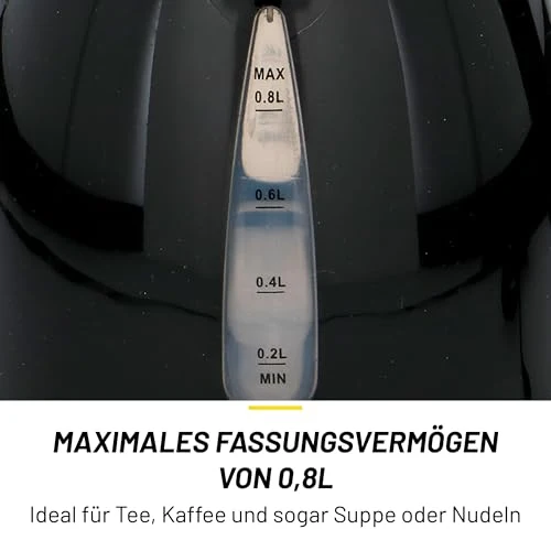 Dunlop Reise-Wasserkocher 0,8L - 24V Wasserkocher für LKW und Wohnmobil - mit Zigarettenanzünder-Stecker, automatischer Abschaltung und Trockenkochschutz - Kunststoff - Schwarz