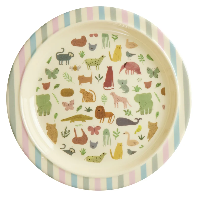 rice - Kinder Lunch Teller mit süßem Dschungel-Print, 22cm