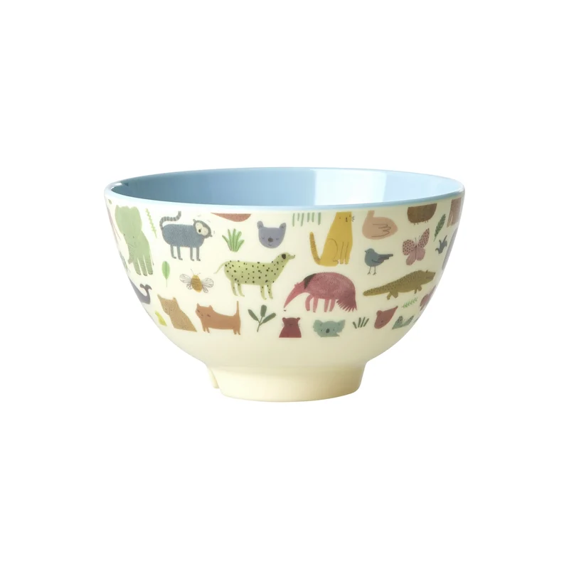 rice - Schale mit Sweet Jungle Print - Dusty Blue - Klein, 300ml