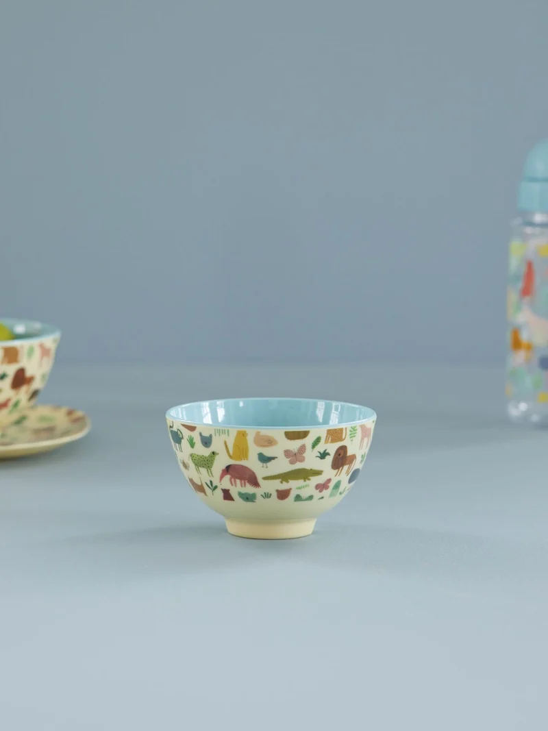 rice - Schale mit Sweet Jungle Print - Dusty Blue - Klein, 300ml