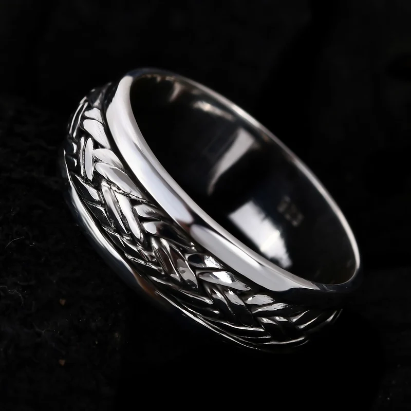 Royal Bali Kollektion - handgearbeiteter Spinning Ring, 925 Silber, ca. 5,73g