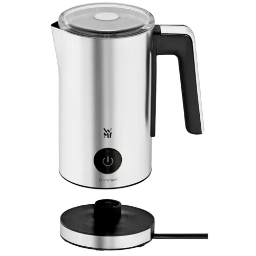 WMF Stelio Milchaufschäumer elektrisch, 500 Watt, 150-250 ml, Antihaftbeschichtung, kabellos, für Milchschaum heiss und kalt, heiße Schokolade, cromargan matt/silber