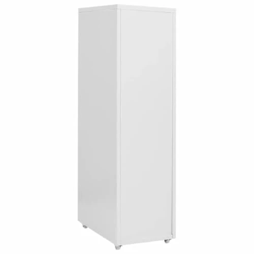 Aktenschrank mit Rollen Grau Metall 28x41x109 cm 8 Schubladen Büroschrank für Büro Arbeitszimmer Homeoffice mit Namensschildhalter und Leichter Reinigung