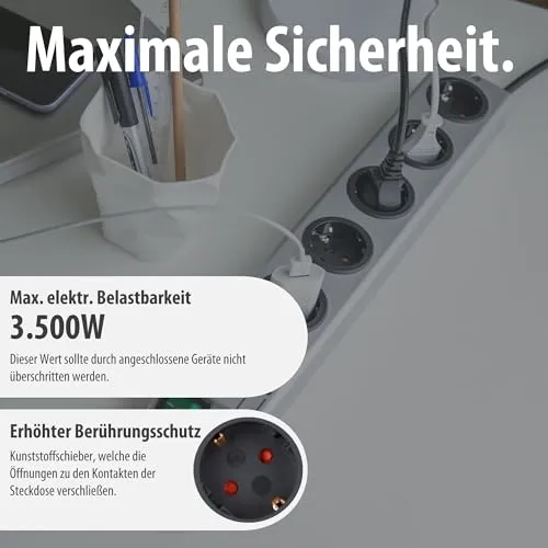 Brennenstuhl Super-Solid, Steckdosenleiste 5-Fach mit Überspannungsschutz
