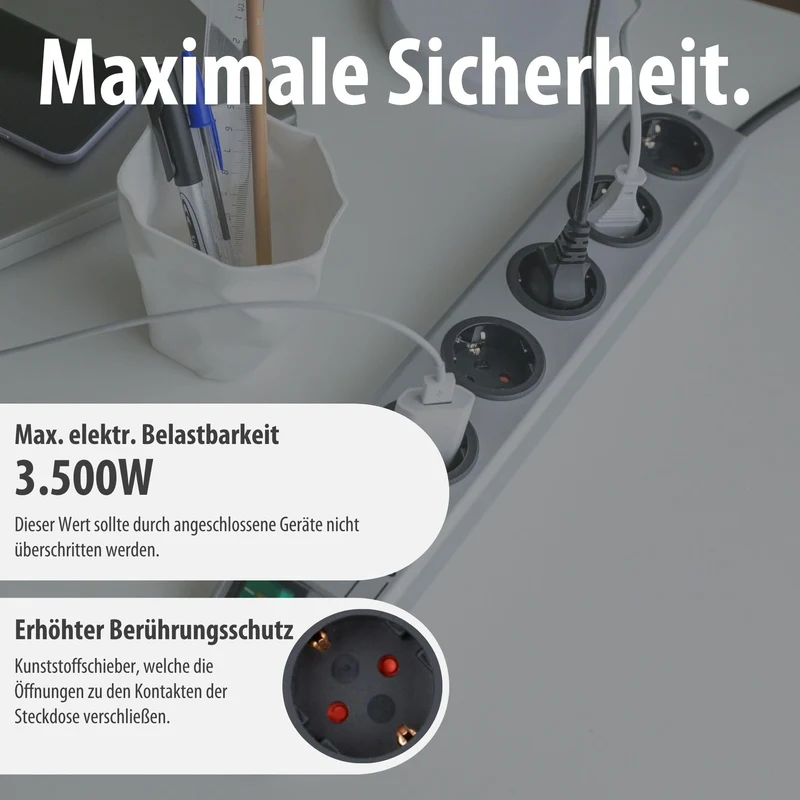 Brennenstuhl Super-Solid, Steckdosenleiste 5-Fach mit Überspannungsschutz