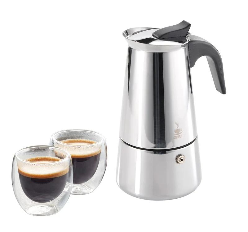 GEFU 'Set Espressokocher EMILIO + 2 Espressogläser'