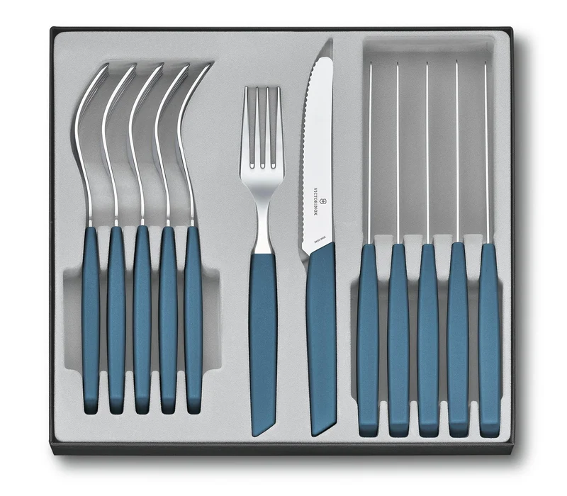 Victorinox, Swiss Classic, Besteckset (Tomatenmesser) 12tlg., kornblumenblau