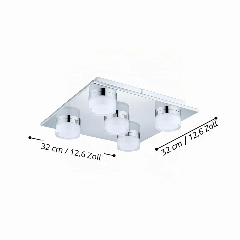 EGLO LED Deckenlampe Romendo 1,5 flammige Deckenleuchte Bad dimmbar