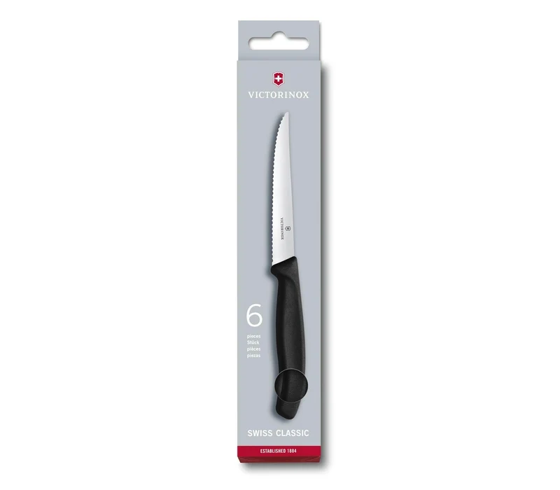 Victorinox Swiss Classic Steakmesser Set 6-tlg., 11cm, Wellenschliff