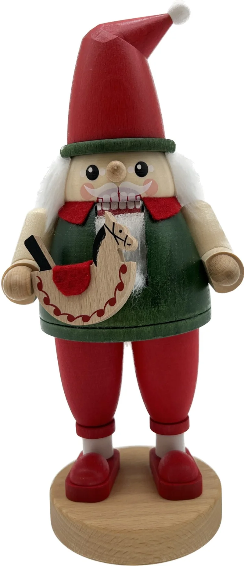 Nussknacker Zwerg mit Reiterlein, Glässer Volkskunst, 23cm