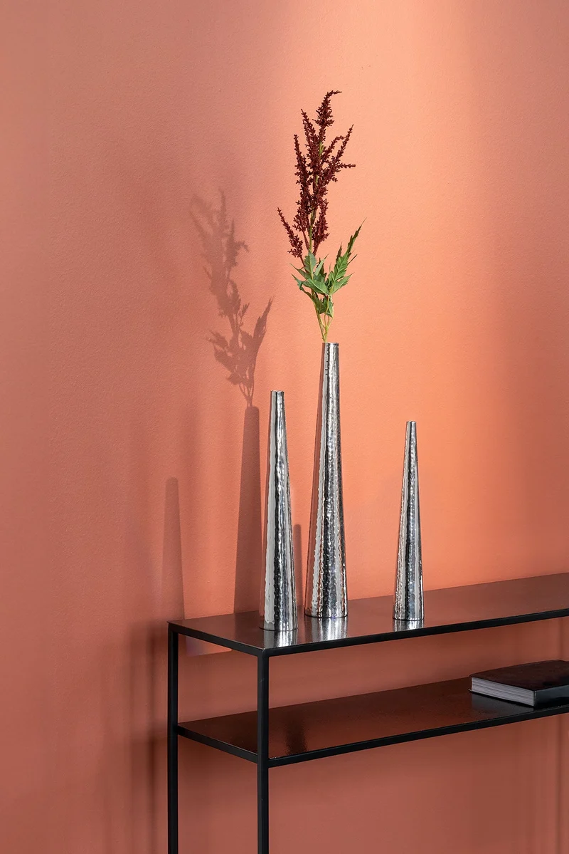 CUBA - Vase gehämmert - Edelstahl 36cm, Fink