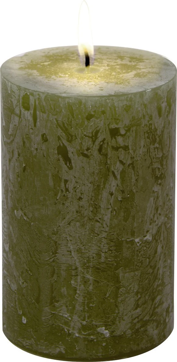 IHR 'Stumpenkerze Oliv, D7 x 11 cm'