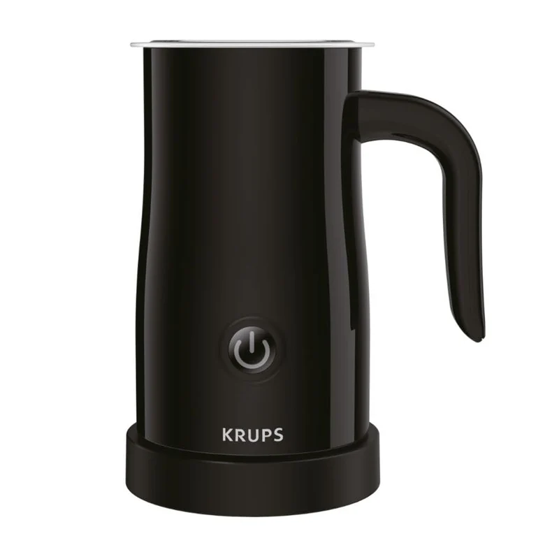 Krups elektrischer Milchaufschäumer, bis zu 150 ml Aufschäumkapazität, Bedienung auf Knopfdruck, einfache Reinigung dank Antihaftbeschichtung, automatische Abschaltung, Milchschäumer, Schwarz, XL1008