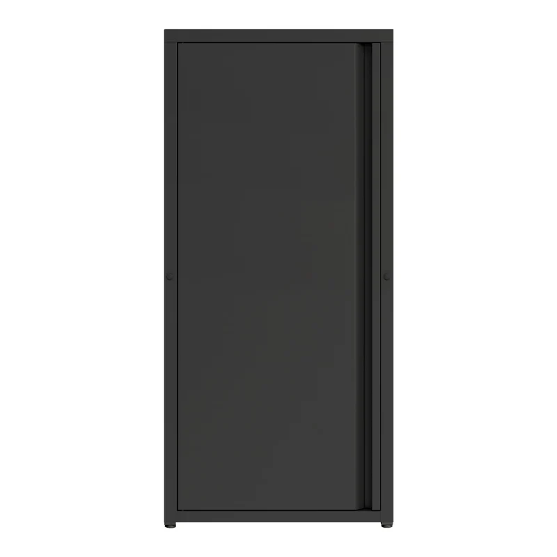 [en.casa] Metallschrank Burlöv Aktenschrank mit Einer Tür Büroschrank 2 höhenverstellbare Ablagen Ordnerschrank 88 x 40 x 35 cm Schwarz Spind Schrank