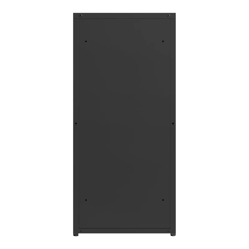 [en.casa] Metallschrank Burlöv Aktenschrank mit Einer Tür Büroschrank 2 höhenverstellbare Ablagen Ordnerschrank 88 x 40 x 35 cm Schwarz Spind Schrank
