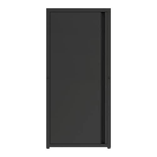 [en.casa] Metallschrank Burlöv Aktenschrank mit Einer Tür Büroschrank 2 höhenverstellbare Ablagen Ordnerschrank 88 x 40 x 35 cm Schwarz Spind Schrank