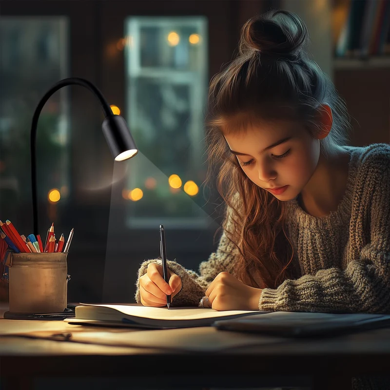 da LIGHT Leselampe Bett Klemme, LED Schreibtischlampe Klemmbar mit 3 Farbtemperaturen, Dimmbare Klemmlampe Bett, USB Tischlampe mit Kabel Schwarz für Studieren Lesen Arbeiten