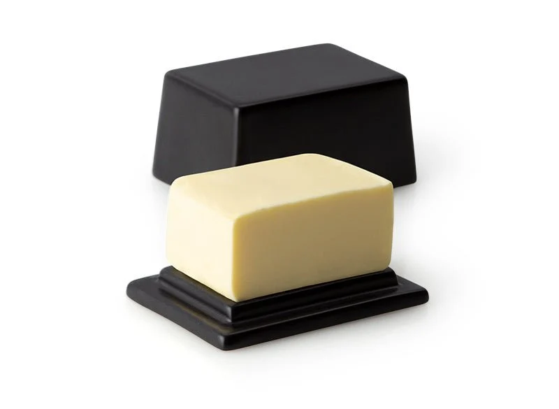 Continenta - Butterdose für 125 g Butter - Keramik, schwarz