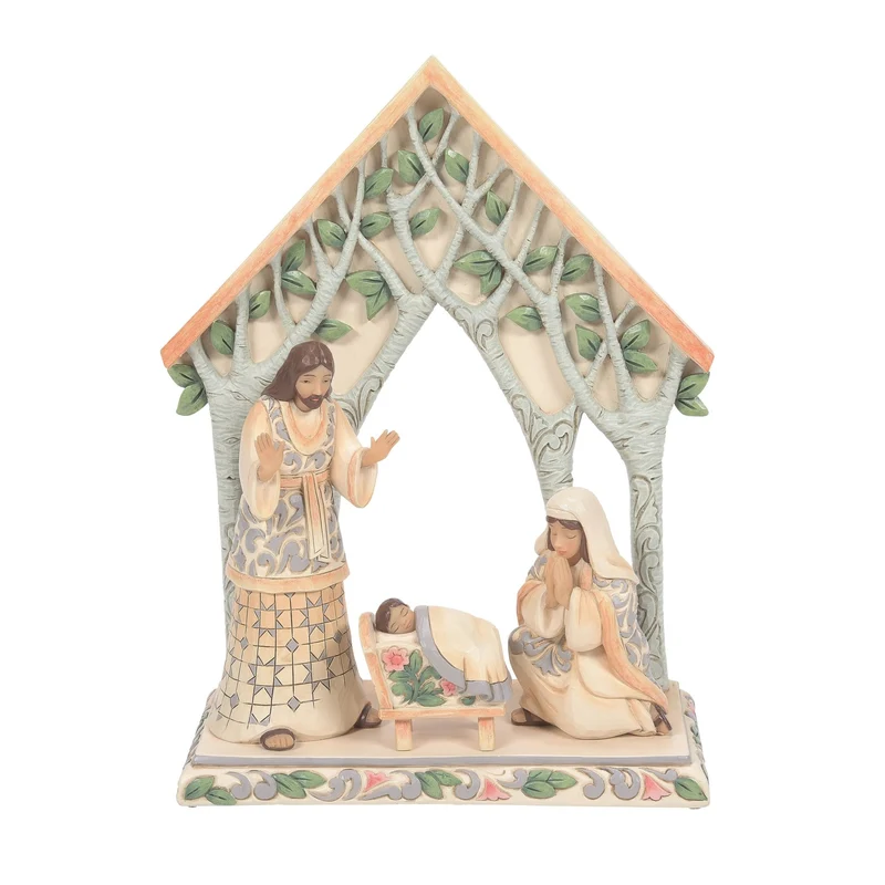 Jim Shore Figuren - Woodland Krippe Familie 4 Teile Set - 21,5cm hoch