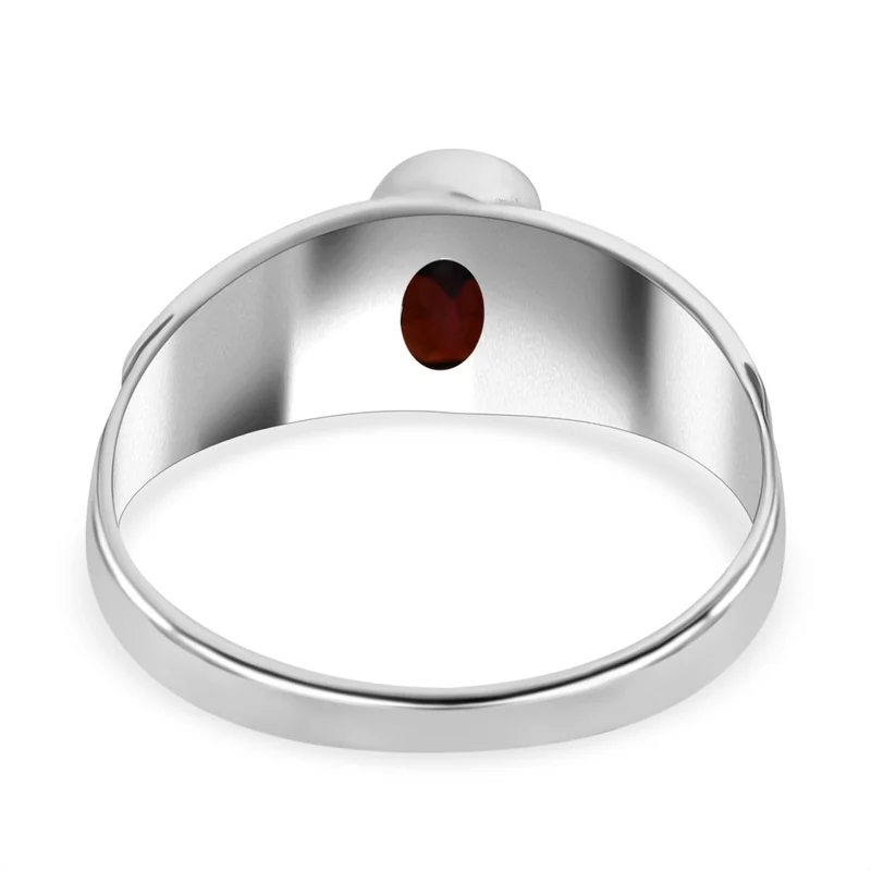 Royal Bali Kollektion - Roter Granat Ring, 925 Silber ca. 1,51 ct