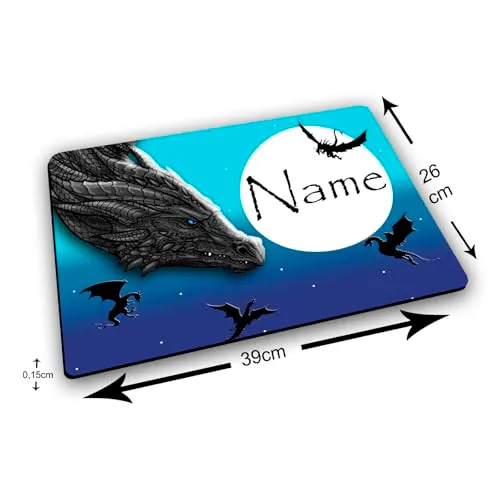 Textil Tischset mit Name, Drachenland