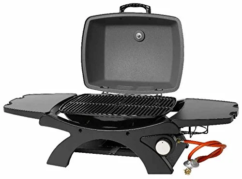 tepro Tischgasgrill Abington (klein), 1 Brenner mit max. 3,2 kW Leistung, Piezozündung, Thermometer, Maße ca. 102 x 46,2 x 38 cm, Anthrazit / Schwarz