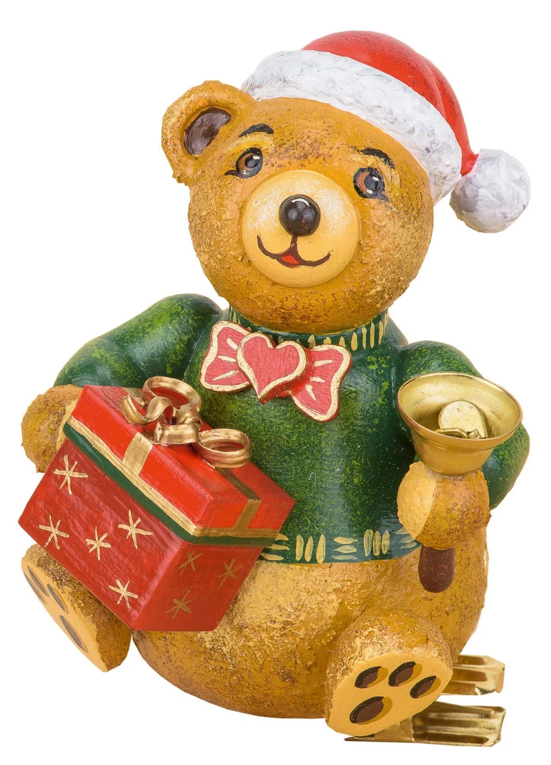 Hubrig Volkskunst 'Baumclipser - Teddy Weihnachstbärli 8cm'