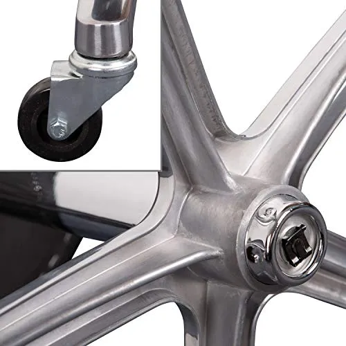 Staboos Rollhocker bis 160 kg - Sattelsitz ergonomisch geformter Praxishocker mit Rollen - Drehhocker höhenverstellbar (55 cm bis 75 cm) Breitsitz