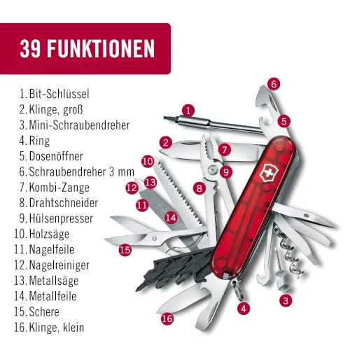 Victorinox Schweizer Taschenmesser Cyber Tool L, Multitool 39 Funktionen