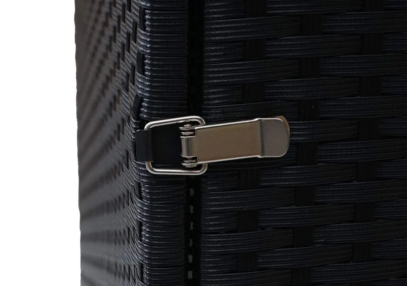 Mendler Mülltonnenverkleidung HWC-E25 Poly-Rattan 120l - schwarz