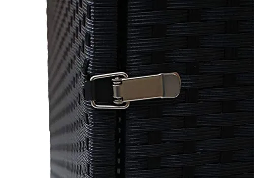 Mendler Mülltonnenverkleidung HWC-E25 Poly-Rattan 120l - schwarz