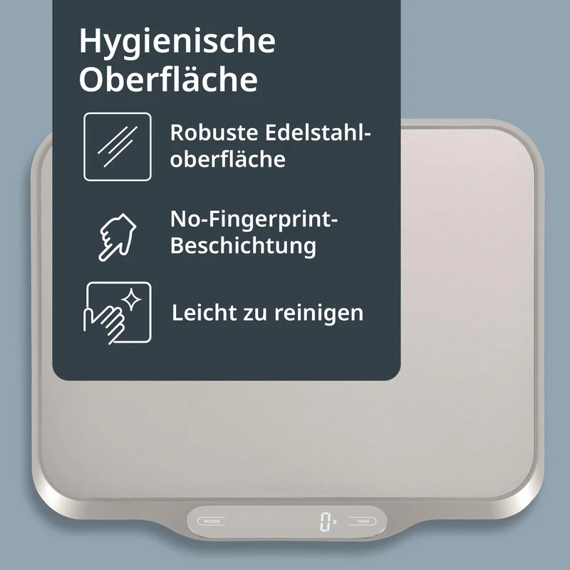 ADE Extra große Küchenwaage digital bis 15kg | Küchenwaage große Wiegefläche 26x31 cm | perfekt als Kuchenwaage, Paketwaage, Fleischwaage